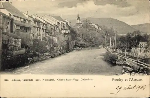 Ak Boudry Kanton Neuenburg, Partie an der Areuse