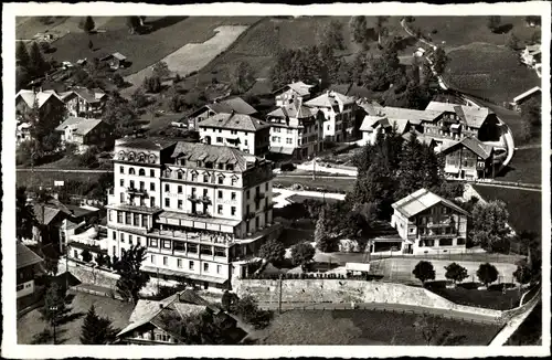 Ak Grindelwald Kanton Bern, Hotel Belvédère, Vogelschau