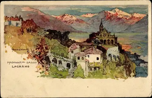 Künstler Litho Wielandt, Manuel, Locarno Kt. Tessin Schweiz, Madonna del Sasso
