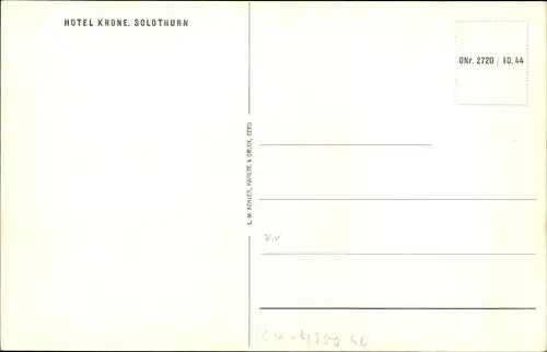 Ak Solothurn Stadt Schweiz, Hotel Krone