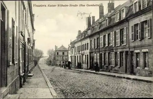 Ak Vouziers Ardennes, Kaiser Wilhelm-Straße, Rue Gambetta