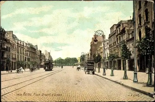 Ak Reims Marne, Place Drouet d'Erlon