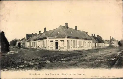 Ak Chaulnes Somme, Les Rues de Lihons et du Bosquet