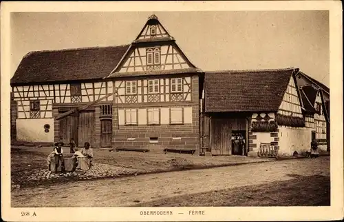 Ak Obermodern Zutzendorf Elsass Bas Rhin, Ferme, Bauernhof