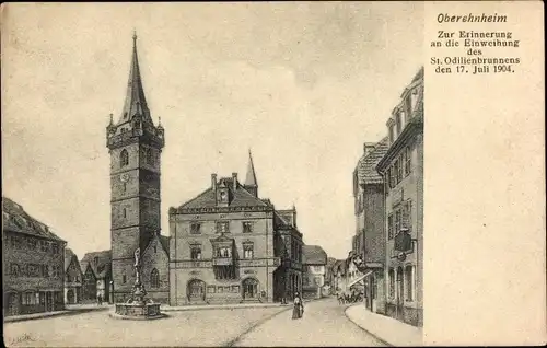 Ak Obernai Oberehnheim Elsass Bas Rhin, Einweihung des St. Odilienbrunnens 1904