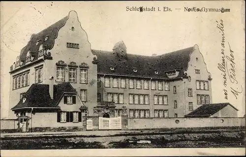 Ak Sélestat Schlettstadt Elsass Bas Rhin, Neues Gymnasium