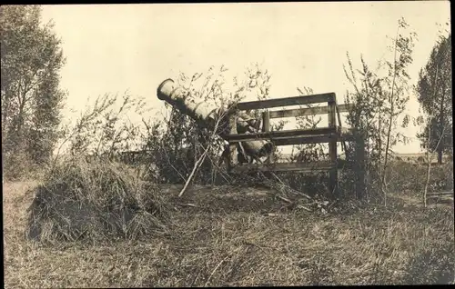 Foto Ak Biache Saint Vaast Pas de Calais, Westlicher Kriegsschauplatz, Geschütz, I WK