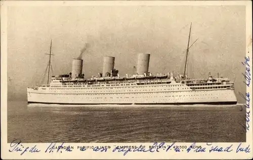 Ak Dampfer Empress of Britain, CPS, Canadian Pacific Ships