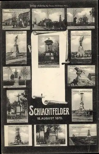 Ak Schlachtfelder 18. August 1870, St. Privat, Kriegerdenkmale