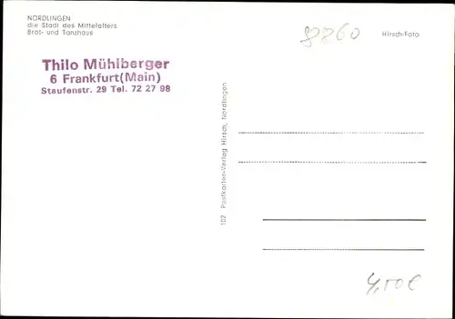 Ak Nördlingen in Schwaben, Brot- und Tanzhaus, Fachwerkhaus, Platz