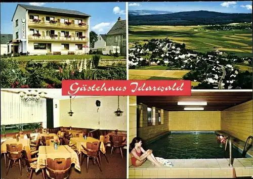 Ak Bruchweiler im Hunsrück Hochwald, Gästehaus " Idarwald", Schwimmbad, Teilansicht