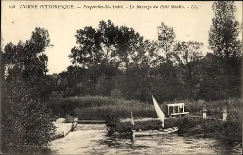 Ak Feugerolles Saint Andre Calvados, Le Barrage du Petit Moulin