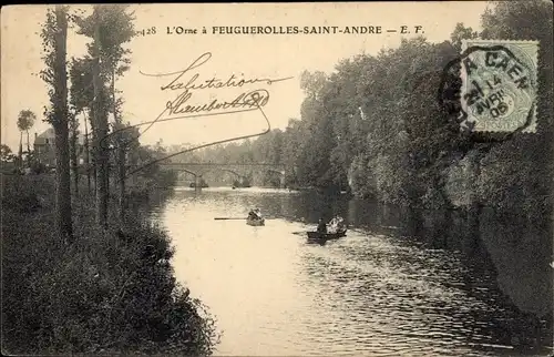 Ak Feuguerolles Saint Andre Calvados, L'Orne, Le Pont