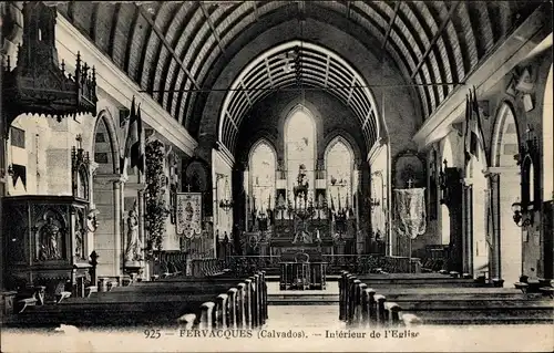 Ak Fervaques Calvados, Interieur de l'Eglise