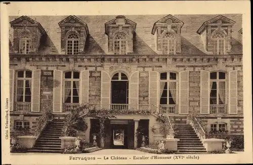 Ak Fervaques Calvados, Le Chateau, Escalier d'Honneur