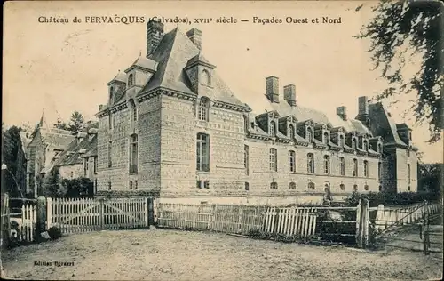 Ak Fervaques Calvados, Le Chateau, Facades Ouest et Nord