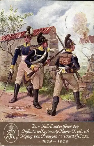 Künstler Ak Schnorr, Jahrhundertfeier Infanterie Regiment Kaiser Friedrich König v. Preußen Nr. 125