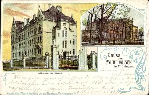 Litho Mühlhausen in Thüringen, Königliches Seminar, Gymnasium