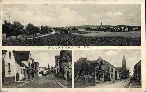 Ak Mackenbach in der Pfalz, Panorama, Gesamtansicht, Straßenpartien