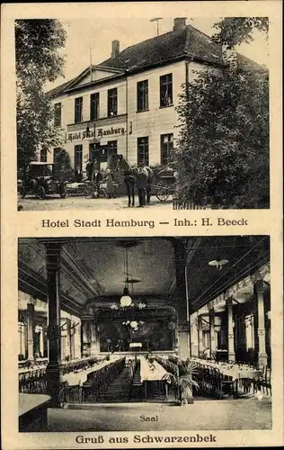 Ak Schwarzenbek in Lauenburg, Hotel Stadt Hamburg, Saal