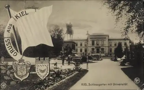 Ak Kiel an der Ostsee, Schlossgarten, Universität