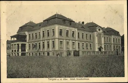 Ak Torgau an der Elbe, Städt. Krankenhaus