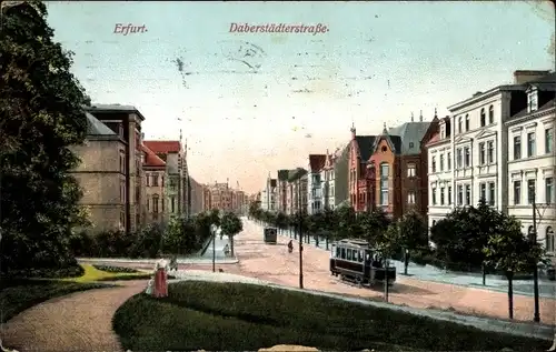 Ak Erfurt in Thüringen, Daberstädterstraße, Straßenbahn