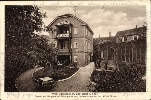 Ak Bad Sulza in Thüringen, Villa Gunstheimer, Inhalatorium, Kurpark