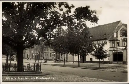 Ak Cölleda Kölleda in Thüringen, Rossplatz mit Friedenseiche