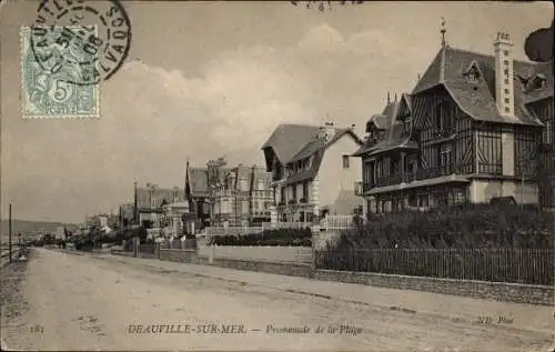 Ak Deauville Calvados, Promenade de la Plage