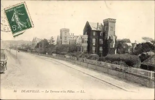 Ak Deauville Calvados, La Terrasse et les Villas