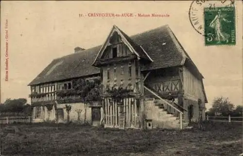 Ak Crèvecœur-en-Auge Calvados, Maison Normande