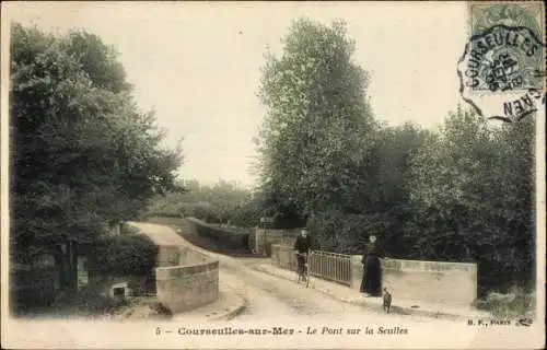 Ak Courseulles Calvados,, le Pont sur la Seulles
