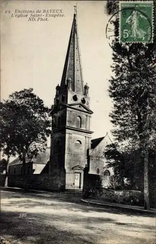 Ak Bayeux Calvados, L'Eglise Saint Exupere