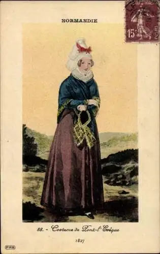 Ak Pont l'Évêque Calvados, Costume, Tracht