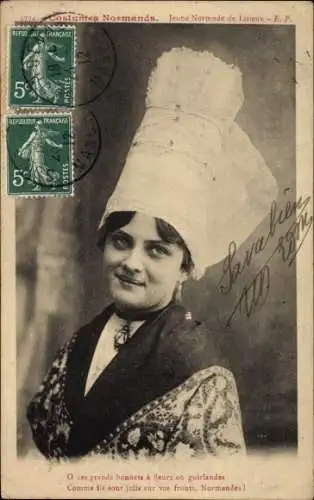 Ak Lisieux Calvados, Frau in Tracht, Portrait