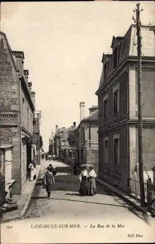 Ak Langrune sur Mer Calvados, La Rue de la Mer