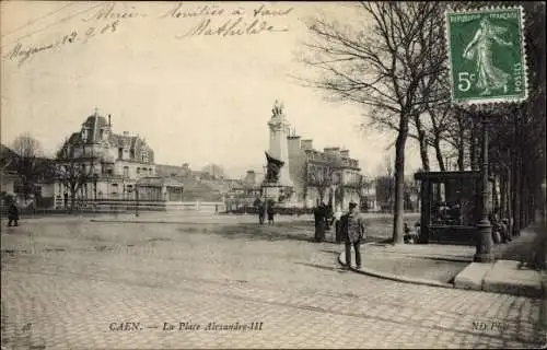 Ak Caen Calvados, La Place Alexandre III