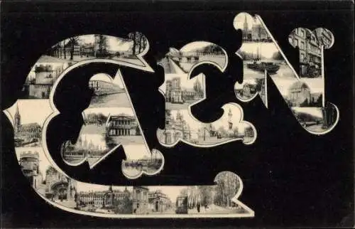 Buchstaben Ak Caen Calvados, Ortsansichten, Souvenir