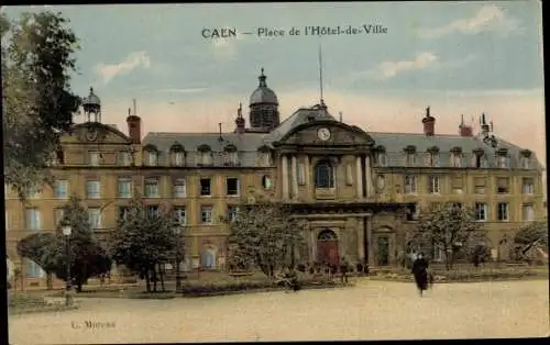 Ak Caen Calvados, Place de l'Hotel de Ville