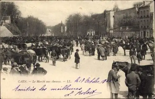 Ak Caen Calvados, Le marche aux chevaux