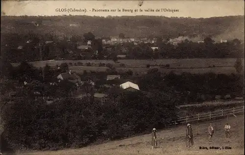 Ak Glos Calvados, Panorama sur le Bourg et la vallee de l'Orbiquet