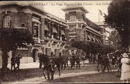 Ak Deauville La Plage Fleurie Calvados, Les Courses, Les Tribunes