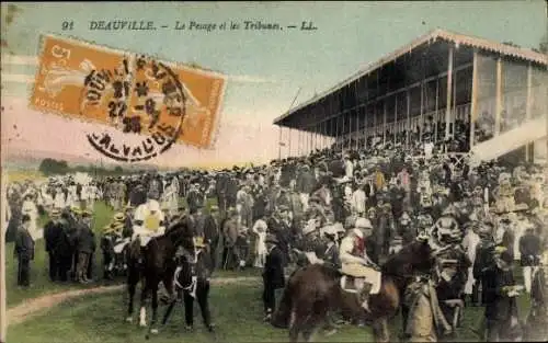 Ak Deauville Calvados, Le Pesage, Les Tribunes
