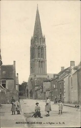 Ak Bernieres sur Mer Calvados, L'Eglise