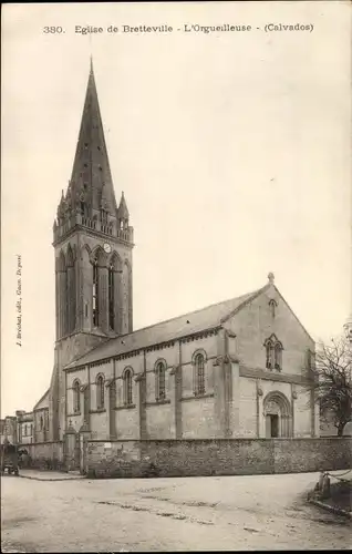 Ak Bretteville l'Orgueilleuse Calvados, L'Eglise