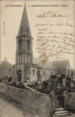 Ak Asnelles La Belle Plage Calvados, L'Eglise