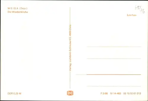 Ak Weida in Thüringen, Wiedenkirche