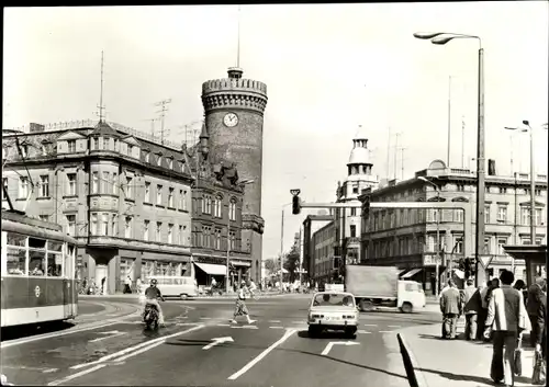 Ak Cottbus in der Niederlausitz, Ernst Thälmann Platz, Wartburg, Straßenbahn