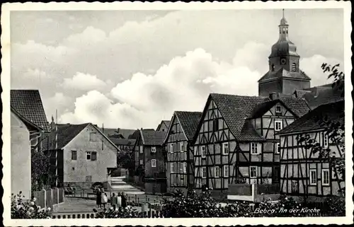 Ak Bebra an der Fulda Hessen, An der Kirche